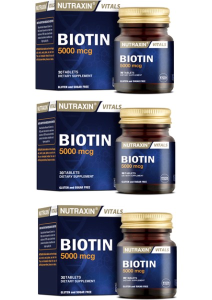 Biotin 5000 Mcg 30 Tablet X3 Adet