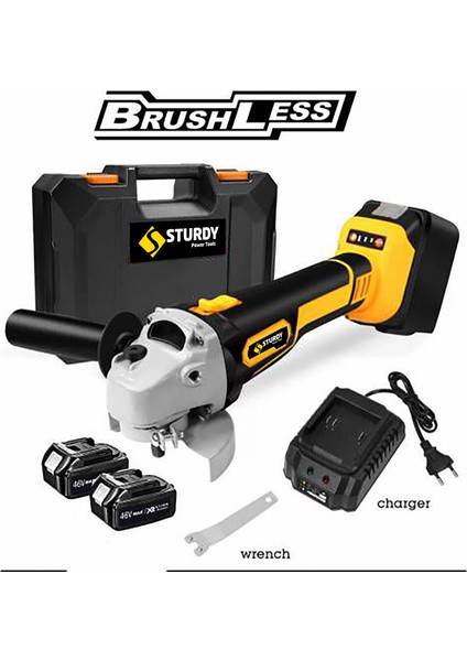 Professionel Brushless Bakır Sargı Motor 42 Volt 5,0 Amper ÇİFT AKÜLÜ TAŞLAMA MAKİNASI