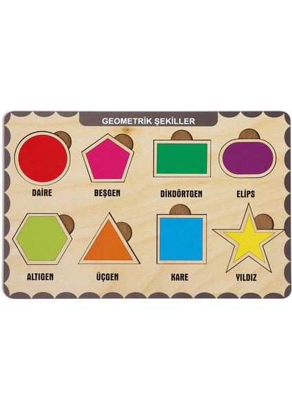 Ahşap Bul Tak Eğitici 2 Adet Yapboz Puzzle Seti