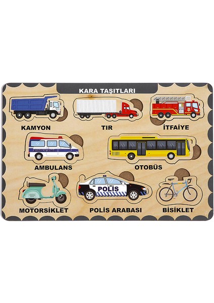 Ahşap Bul Tak Eğitici 2 Adet Yapboz Puzzle Seti