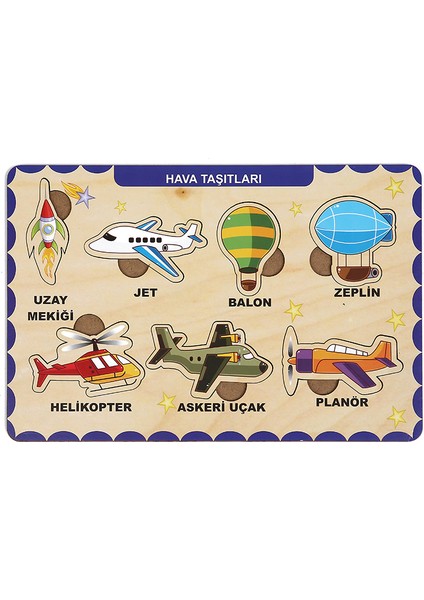 Ahşap Bul Tak Eğitici 2 Adet Yapboz Puzzle Seti