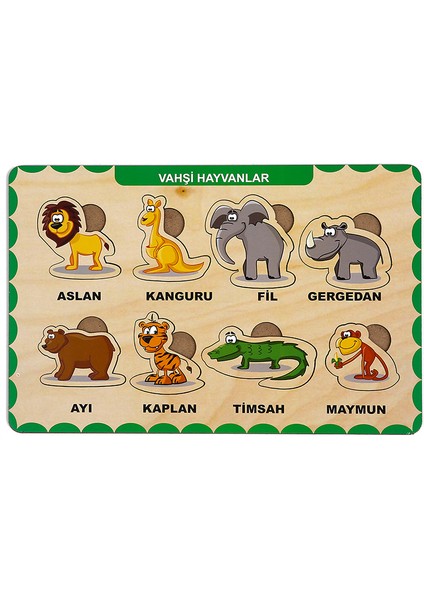 Ahşap Bul Tak Eğitici 2 Adet Yapboz Puzzle Seti