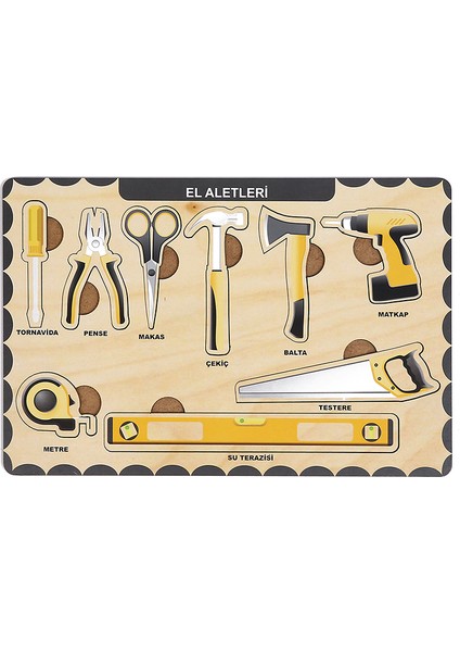 Ahşap Bul Tak Eğitici 2 Adet Yapboz Puzzle Seti