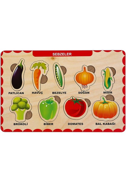 Ahşap Bul Tak Eğitici 2 Adet Yapboz Puzzle Seti