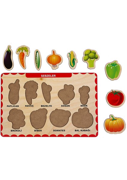 Ahşap Bul Tak Eğitici 2 Adet Yapboz Puzzle Seti