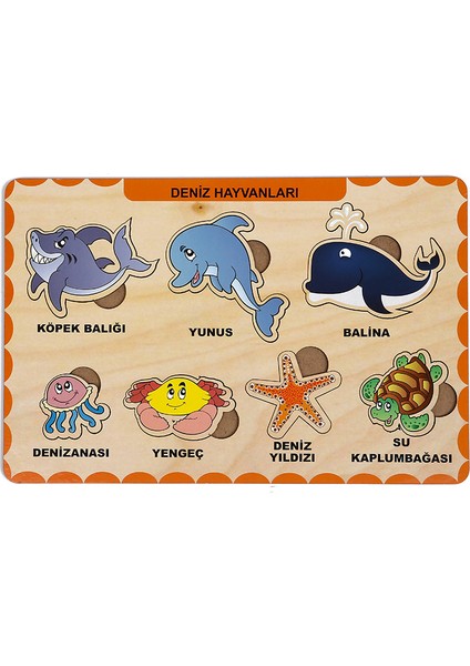 Ahşap Bul Tak Eğitici 2 Adet Yapboz Puzzle Seti