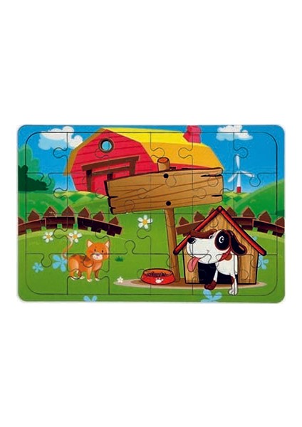 Ahşap 24 Parça Eğitici 2 Adet Yapboz Puzzle Seti