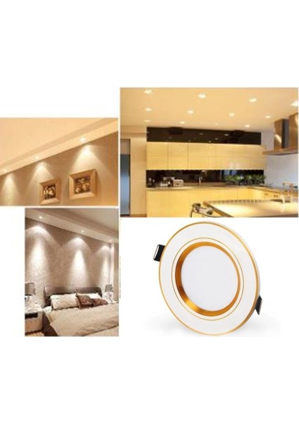 7 W 3 Renk Yanan Sıvaaltı Cob LED Spot Gold Kasa Gömme Tavan Armatürü fiyatları