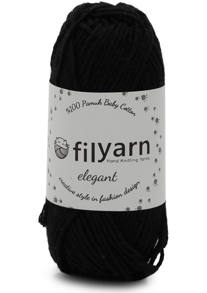 Siyah Baby Cotton Elegant Örgü Ipi Amigurumi Ipi Punch Örgü Ipi Oeko-Tex Startdart 100 - 25 gr