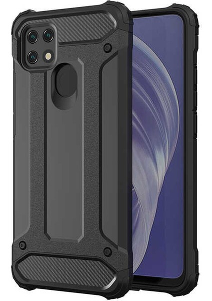 Oppo A15S Kılıf Kamera Korumalı Armor Hybrid Zırh