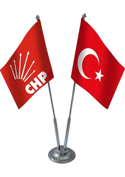 İkili Chp Masa Bayrağı Takımı