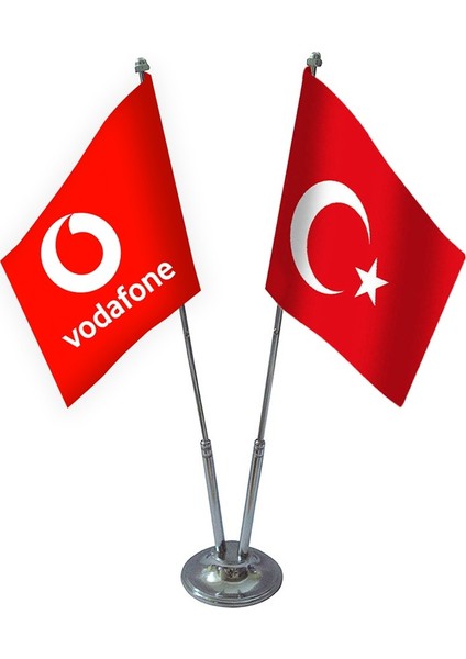 İkili Vodafone Masa Bayrağı Takımı