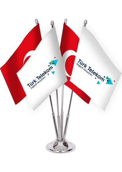 Dörtlü Türk Telekom Masa Bayrağı Takımı
