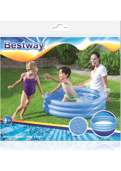 Mavi Çocuk Havuzu Şişme Havuz 102 x 25 cm Orta Boy 110 Lt