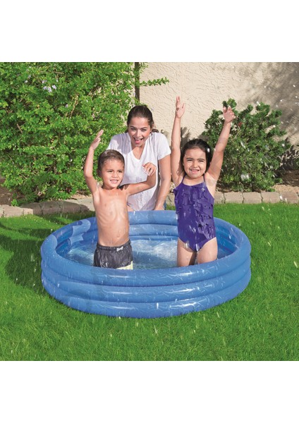 Mavi Çocuk Havuzu Şişme Havuz 122 x 25 cm Büyük Boy 140 Lt