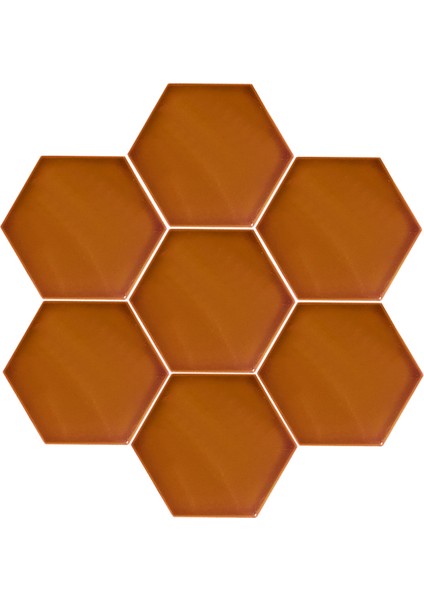15x17 Cm Düz Karamel Altıgen Seramik