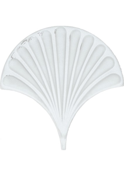 17x17 cm Beyaz İstiridye Balık Pulu Seramik