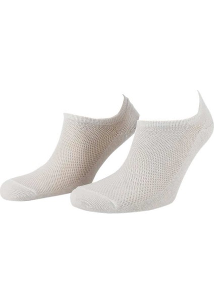12 Çift Beyaz Renk Dikişsiz Bambu Sneaker