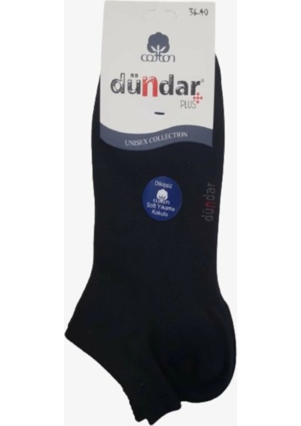 3 Çift Siyah Renk Dikişsiz Patik Çorap