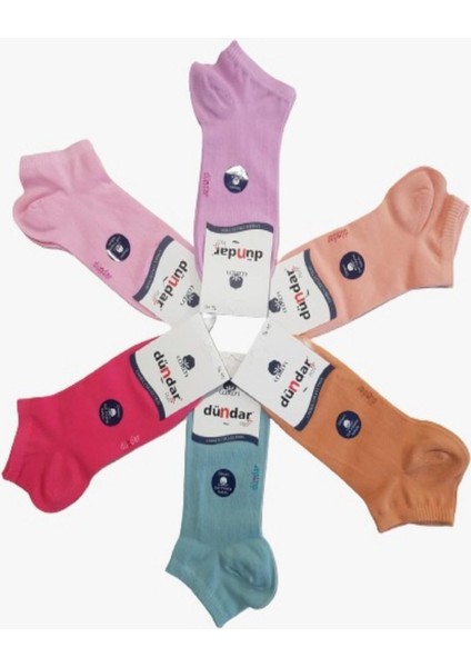 12 Çift Açık Karışık Renk Dikişsiz Patik Çorap