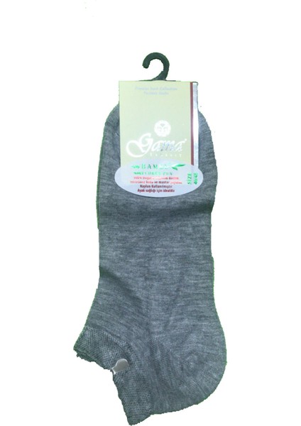 3 Çift Gri Renk Bambu Patik Çorap