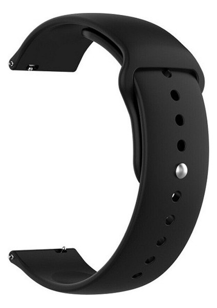 Huawei Watch Gt 2 Sport 46MM Uyumlu Kordon Mat Jel Silikon Saat Kordonu 22/qq--Siyah