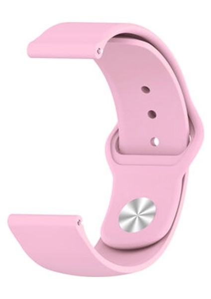 Samsung Galaxy Gear S3 46MM Uyumlu Kordon Lüx Silikon Saat Kordonu 22/K11--PEMBE