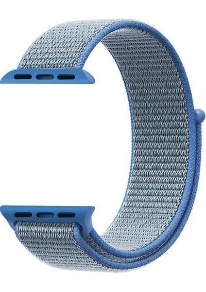 Apple Watch 3 38MM Uyumlu Kordon Cırtcırt Kumaş Saat Kordonu 38/K03--MAVI