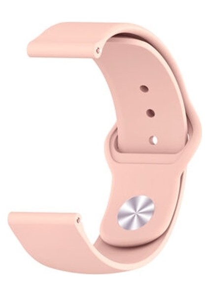 Samsung Galaxy Gear S3 46MM Uyumlu Kordon Lüx Silikon Saat Kordonu 22/K11--AÇIK Pembe