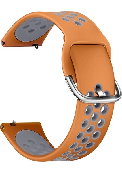 Samsung Gear S3 Uyumlu Kordon Ring Sport Saat Kordonu 22/K10--TURKUAZ-KOYU Gri