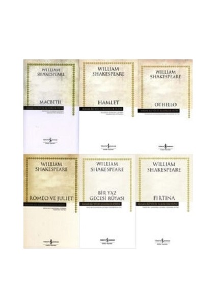 Romeo ve Juliet - Hamlet - Macbeth - Othello - Fırtına - William Shakespeare - 6 Kitap
