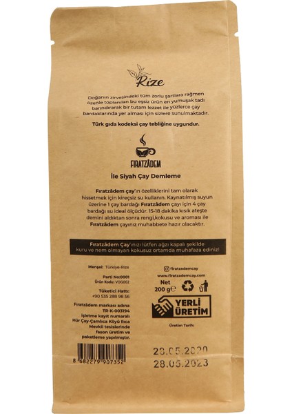 Hediyelik Siyah Çay 200 gr fiyatları