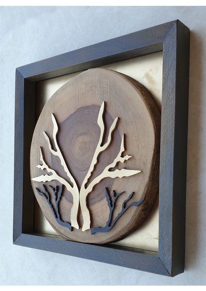 Doğal Masif Ahşap Ceviz Ağacı Kare Tablo 30X30 cm