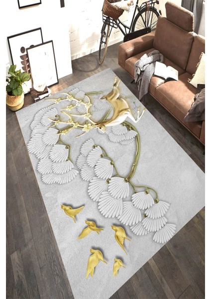 Antibakteriyel Kaymaz Dot Taban Yıkanabilir Dijital Baskı Halı MRC2529