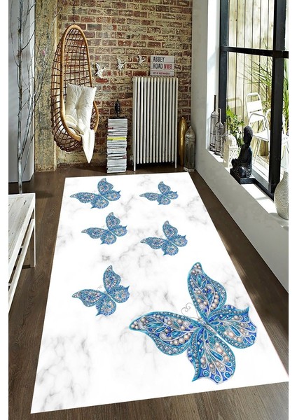 Antibakteriyel Kaymaz Dot Taban Yıkanabilir Dijital Baskı Halı MRC2631