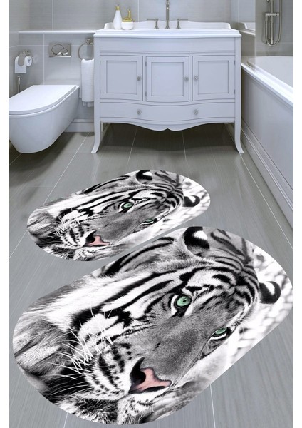 Kaymaz Taban Yıkanabilir 2'li Banyo Paspası (50X60 cm - 60X100 Cm) BRC5028