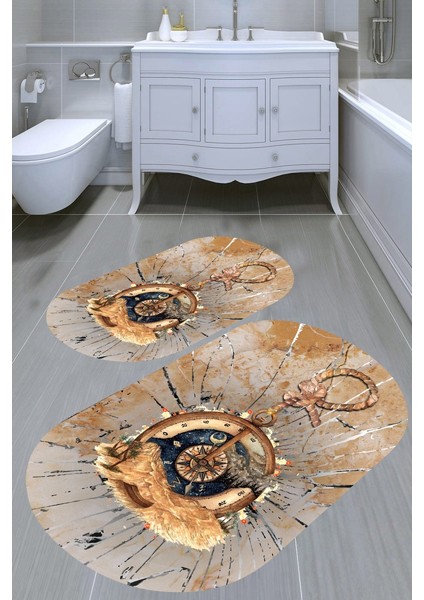 Kaymaz Taban Yıkanabilir 2'li Banyo Paspası (50X60 cm - 60X100 Cm) BRC1988