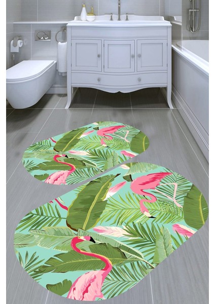 Kaymaz Taban Yıkanabilir 2'li Banyo Paspası (50X60 cm - 60X100 Cm) BRC5016