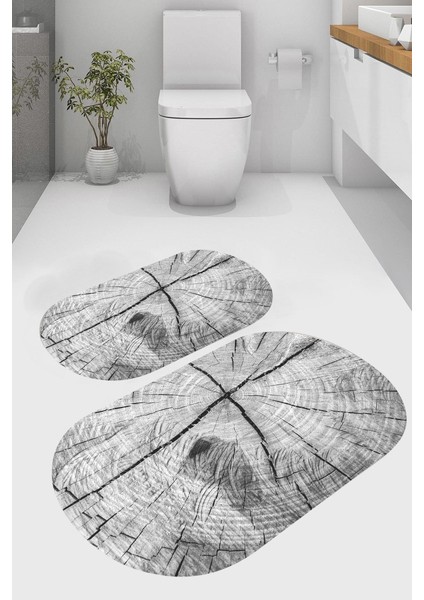 Kaymaz Taban Yıkanabilir 2'li Banyo Paspası (50X60 cm - 60X100 Cm) BRC1530