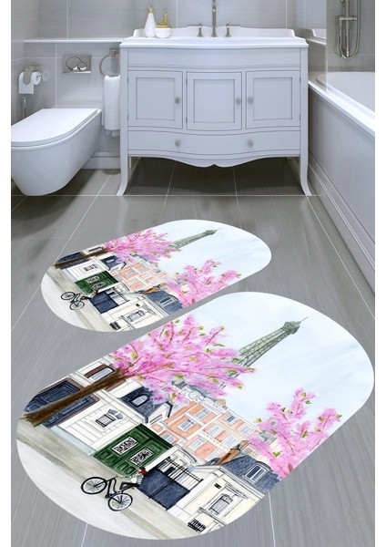 Kaymaz Taban Yıkanabilir 2'li Banyo Paspası (50X60 cm - 60X100 Cm) BRC5020