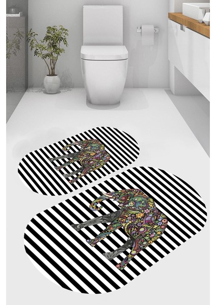 Kaymaz Taban Yıkanabilir 2'li Banyo Paspası (50X60 cm - 60X100 Cm) BRC1466