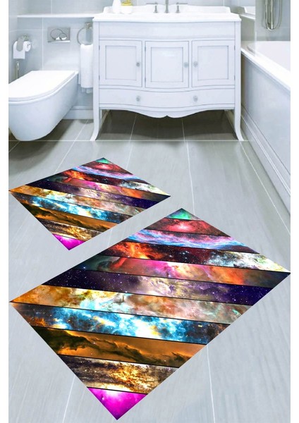 Kaymaz Taban Yıkanabilir 2'li Banyo Paspası (50X60 cm - 60X100 Cm) BRC5187