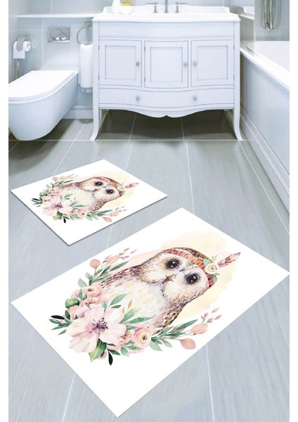 Kaymaz Taban Yıkanabilir 2'li Banyo Paspası (50X60 cm - 60X100 Cm) BRC5040