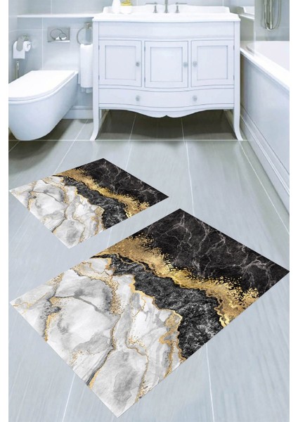 Kaymaz Taban Yıkanabilir 2'li Banyo Paspası (50X60 cm - 60X100 Cm) BRC5047