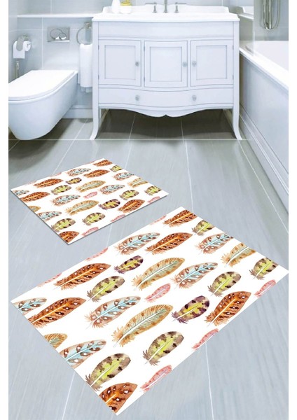 Kaymaz Taban Yıkanabilir 2'li Banyo Paspası (50X60 cm - 60X100 Cm) BRC5098
