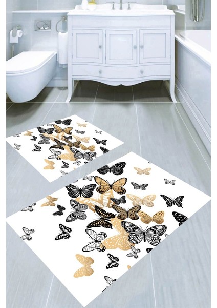 Kaymaz Taban Yıkanabilir 2'li Banyo Paspası (50X60 cm - 60X100 Cm) BRC5136