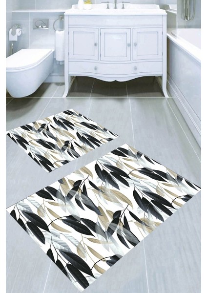 Kaymaz Taban Yıkanabilir 2'li Banyo Paspası (50X60 cm - 60X100 Cm) BRC5169