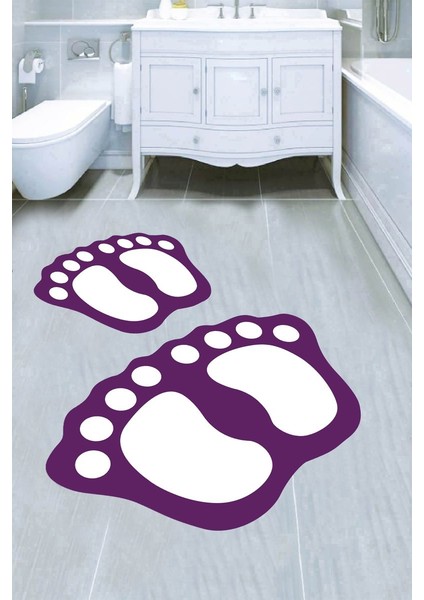 Kaymaz Taban Yıkanabilir 2'li Banyo Paspası (50X60 cm - 60X100 Cm) BRC5247