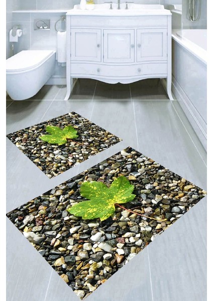 Kaymaz Taban Yıkanabilir 2'li Banyo Paspası (50X60 cm - 60X100 Cm) BRC5229