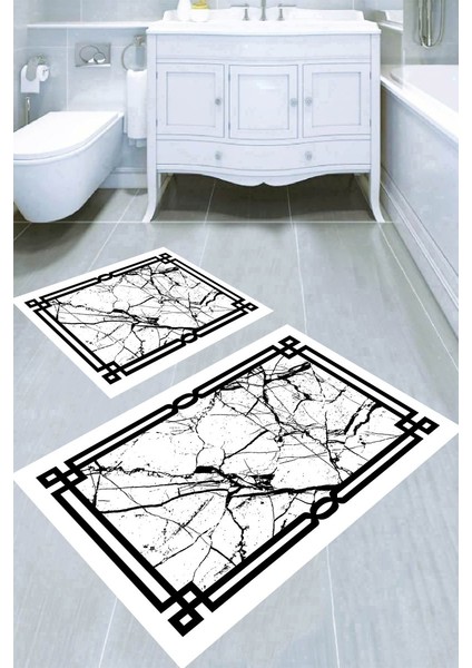 Kaymaz Taban Yıkanabilir 2'li Banyo Paspası (50X60 cm - 60X100 Cm) BRC5259